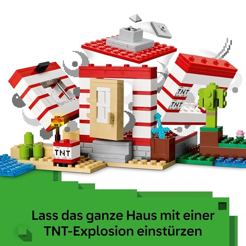 LEGO Minecraft Das TNT-Dschungelhaus - Gamer Spielzeug für Kinder - Interaktives Spielset mit Boot, Steve-, Creeper- und Zombie Minifiguren - Gaming Geschenk für Mädchen & Jungen ab 8 Jahren - 21275 - 3