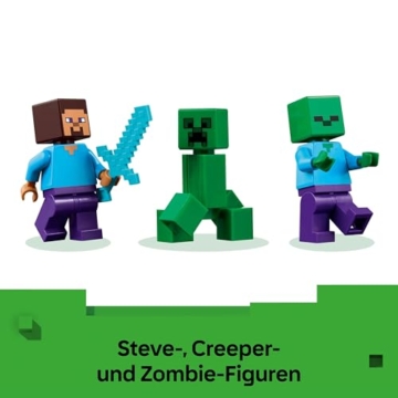 LEGO Minecraft Das TNT-Dschungelhaus - Gamer Spielzeug für Kinder - Interaktives Spielset mit Boot, Steve-, Creeper- und Zombie Minifiguren - Gaming Geschenk für Mädchen & Jungen ab 8 Jahren - 21275 - 6