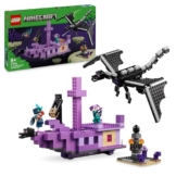 LEGO Minecraft Der Enderdrache und das Endschiff - Interaktives Spielzeug mit Boot, Drache und 3 Figuren, darunter EIN Enderman - Kreatives Gamer Geschenk für Jungen & Mädchen ab 8 Jahren - 21264 - 1