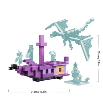 LEGO Minecraft Der Enderdrache und das Endschiff - Interaktives Spielzeug mit Boot, Drache und 3 Figuren, darunter EIN Enderman - Kreatives Gamer Geschenk für Jungen & Mädchen ab 8 Jahren - 21264 - 8