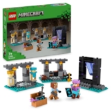 LEGO Minecraft Die Waffenkammer - Spielzeug mit Netherportal, inkl. Alex & Waffenschmied Figuren -Zubehör wie Goldaxt, Schwerter & Schild - Gamer Geschenk für Jungen & Mädchen ab 7 Jahren - 21252 - 1