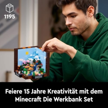 LEGO Minecraft Die Werkbank - Set zum Bauen und Ausstellen für Erwachsene - Mit 8 Figuren, darunter Steve, Alex und Mobs - DIY Deko fürs Wohnzimmer - Minecraft Geschenk für Erwachsene - 21265 - 2