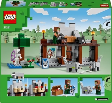 LEGO Minecraft Die Wolfsfestung - Kinder Spielzeug mit Einer Spielfigur, 2 Skelett Figuren & 2 Wölfen - Zubehör wie eine Werkbank und Schwert - Gamer Geschenk für Jungen & Mädchen ab 8 Jahren - 21261 - 11