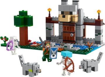 LEGO Minecraft Die Wolfsfestung - Kinder Spielzeug mit Einer Spielfigur, 2 Skelett Figuren & 2 Wölfen - Zubehör wie eine Werkbank und Schwert - Gamer Geschenk für Jungen & Mädchen ab 8 Jahren - 21261 - 9