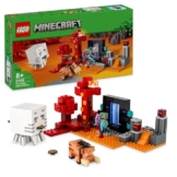 LEGO Minecraft Hinterhalt am Netherportal - Spielzeug mit Orc Krieger Figur, Hoglin und Ghast - Spielset zum Bauen mit 2 Magmawürfeln - Gamer Geschenk für Jungen & Mädchen ab 8 Jahren - 21255 - 1