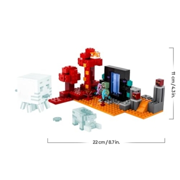 LEGO Minecraft Hinterhalt am Netherportal - Spielzeug mit Orc Krieger Figur, Hoglin und Ghast - Spielset zum Bauen mit 2 Magmawürfeln - Gamer Geschenk für Jungen & Mädchen ab 8 Jahren - 21255 - 6