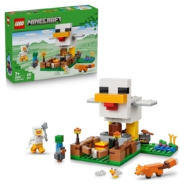 LEGO Minecraft Hühnerfarm - Spielzeug zum Bauen mit Hühner Fan Minifigur, Baby Zombie und Fuchs Figuren - Set mit Minecraft Figur - Gamer Geschenk für Jungen und Mädchen ab 7 Jahren - 21585 - 1