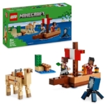 LEGO Minecraft The Pirate Ship Voyage - Boat Toy with 2 Pirates & 2 Animal Figures, Plus Accessories incl. a Sword & Map - Gamer Gift for 8+ Year Old Boys and Girls 21259 - 1