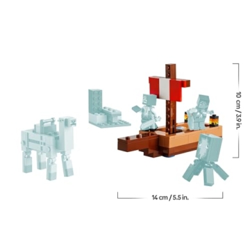 LEGO Minecraft The Pirate Ship Voyage - Boat Toy with 2 Pirates & 2 Animal Figures, Plus Accessories incl. a Sword & Map - Gamer Gift for 8+ Year Old Boys and Girls 21259 - 8