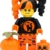 LEGO Minifigur Mädchen im Halloween Kostüm (Katzenmotiv) mit Kürbissen - 1