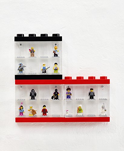 LEGO Minifiguren-Schaukasten für 16 Minifiguren, Stapelbare Wand- oder Tischbox, grau - 3