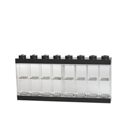LEGO Minifiguren-Schaukasten für 16 Minifiguren, Stapelbare Wand- oder Tischbox, schwarz - 1