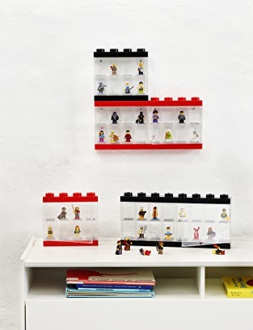 LEGO Minifiguren-Schaukasten für 16 Minifiguren, Stapelbare Wand- oder Tischbox, schwarz - 5