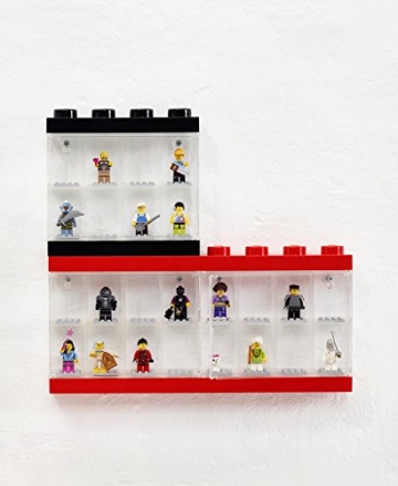 LEGO Minifiguren-Schaukasten für 16 Minifiguren, Stapelbare Wand- oder Tischbox, schwarz - 7