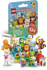 Lego Minifiguren Serie 28 mit 12 Figuren: Komplett-Set der Lego Minifiguren Serie 71051 Tiere (inkl. bedruckter Fliese) - 1