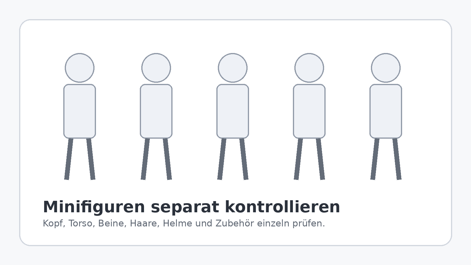 Minifiguren und Zubehör werden einzeln auf Vollständigkeit geprüft