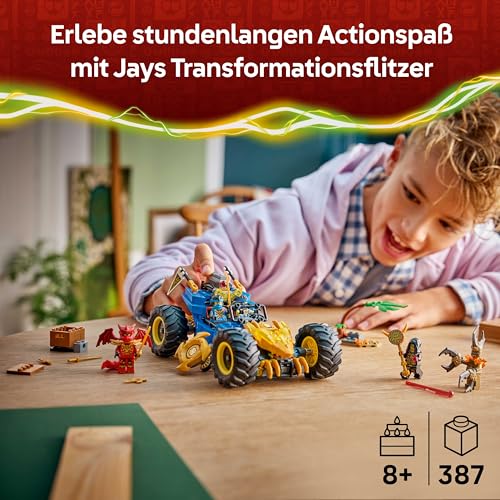 LEGO NINJAGO 2in1 Jays Transformationsflitzer - Ninja Truck mit 5 Minifiguren, inkl. Kai und NYA, sowie Shuriken und Schwertern - Kreatives Geschenk für Jungen ab 8 Jahren und Fans - 71856 - 2