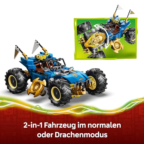 LEGO NINJAGO 2in1 Jays Transformationsflitzer - Ninja Truck mit 5 Minifiguren, inkl. Kai und NYA, sowie Shuriken und Schwertern - Kreatives Geschenk für Jungen ab 8 Jahren und Fans - 71856 - 3