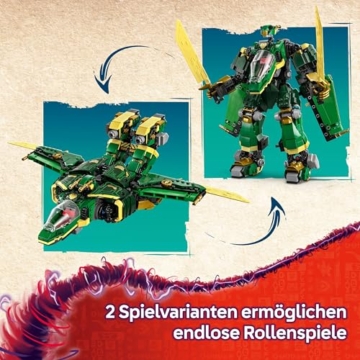 LEGO NINJAGO 2in1 Lloyds Jet-Mech - Spielzeug mit 5 Minifiguren, Drachen, Ausrüstung und fliegendem Motorrad - Geschenk für Jungen und Fans von Aufstieg der Drachen ab 9 Jahren 71845 - 3