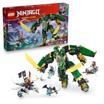 LEGO NINJAGO 2in1 Lloyds Jet-Mech - Spielzeug mit 5 Minifiguren, Drachen, Ausrüstung und fliegendem Motorrad - Geschenk für Jungen und Fans von Aufstieg der Drachen ab 9 Jahren 71845 - 1