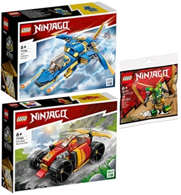LEGO Ninjago 3er Set: 71780 Kais Ninja-Rennwagen EVO, 71784 Jays Donner-Jet EVO & 30593 Lloyd Suit Mech Polybag - 1