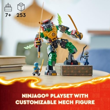 Lego NINJAGO 71817 Lloyd's Elemental Power Mech Anpassbares Kampfspielzeug mit 3 Ninja-Actionfiguren, Abenteuer-Spielset für Jungen und Mädchen, Ninja-Geschenkidee für Kinder ab 7 Jahren - 2