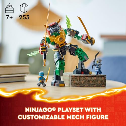Lego NINJAGO 71817 Lloyd's Elemental Power Mech Anpassbares Kampfspielzeug mit 3 Ninja-Actionfiguren, Abenteuer-Spielset für Jungen und Mädchen, Ninja-Geschenkidee für Kinder ab 7 Jahren - 2