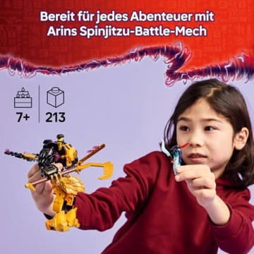 LEGO NINJAGO Arins Spinjitzumech - Ninja-Spielset mit beweglicher Mech Figur, 2 Minifiguren und Baby Ryu Drachenmodell - Geschenkidee für Jungen und Mädchen ab 7 Jahren - 71839 - 2