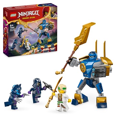 LEGO NINJAGO Jay Battle Mech, Ninja-Spielzeug für Kinder mit Figuren inkl. Jay-Minifigur mit Mini-Katana, Actionfiguren & Mechs, kleines Geschenk für kreative Jungs und Mädchen ab 6 Jahren 71805 - 1