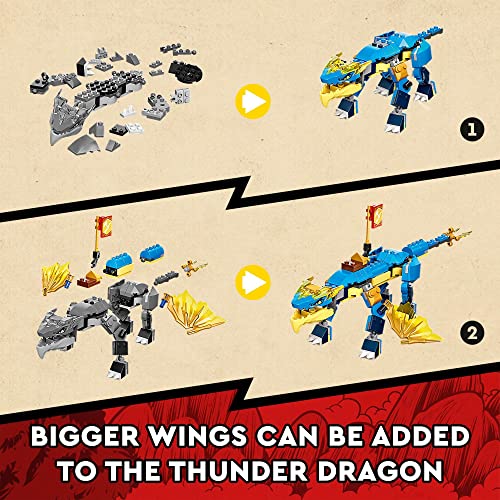 LEGO NINJAGO Jays Donnerdrache EVO 71760 - Spielfigur und Viperschlange Set mit Minifiguren, Sammel-Speed-Mission-Banner, Ninja-Battle-Abenteuer, tolles Geschenk für Kinder ab 6 Jahren - 3