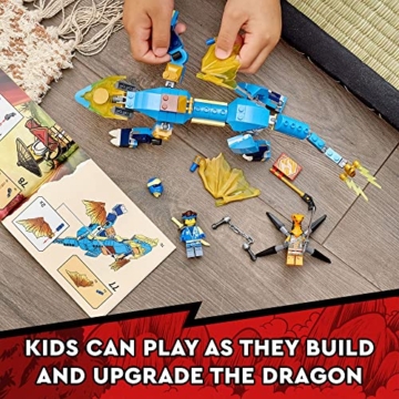 LEGO NINJAGO Jays Donnerdrache EVO 71760 - Spielfigur und Viperschlange Set mit Minifiguren, Sammel-Speed-Mission-Banner, Ninja-Battle-Abenteuer, tolles Geschenk für Kinder ab 6 Jahren - 4