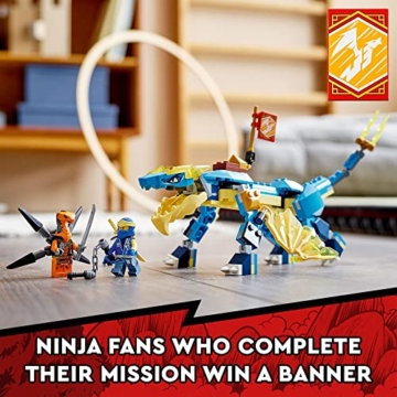 LEGO NINJAGO Jays Donnerdrache EVO 71760 - Spielfigur und Viperschlange Set mit Minifiguren, Sammel-Speed-Mission-Banner, Ninja-Battle-Abenteuer, tolles Geschenk für Kinder ab 6 Jahren - 5