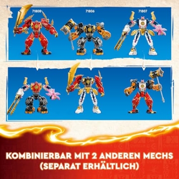 LEGO NINJAGO Kais Feuermech, Actionfiguren-Spielzeug für Kinder mit roter Mech-Figur zum Umgestalten, Ninja-Set mit 4 Figuren inkl. Kai und Zane, Geschenk für 7-jährige Jungs und Mädchen 71808 - 3