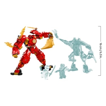 LEGO NINJAGO Kais Feuermech, Actionfiguren-Spielzeug für Kinder mit roter Mech-Figur zum Umgestalten, Ninja-Set mit 4 Figuren inkl. Kai und Zane, Geschenk für 7-jährige Jungs und Mädchen 71808 - 8