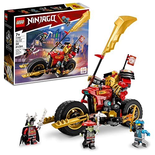 LEGO NINJAGO Kais Mech Rider EVO 71783, aufrüstbares Ninja-Motorrad-Spielzeug, Mech Actionfigur und 2 Knochen-Krieger-Minifiguren, Sammelspielzeug für Kinder ab 7 Jahren - 1