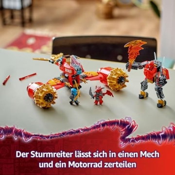 LEGO NINJAGO Kais Sturmreiter-Mech - Fliegendes Motorrad Spielzeug mit 3 Minifiguren - Mech mit beweglichem Kopf, Armen und Beinen - Bauspielzeug - Geschenk für Jungen & Mädchen ab 7 Jahren 71830 - 3