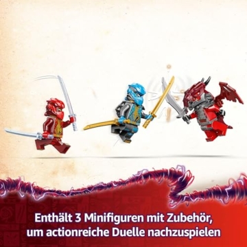 LEGO NINJAGO Kais Sturmreiter-Mech - Fliegendes Motorrad Spielzeug mit 3 Minifiguren - Mech mit beweglichem Kopf, Armen und Beinen - Bauspielzeug - Geschenk für Jungen & Mädchen ab 7 Jahren 71830 - 4