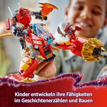 LEGO NINJAGO Kais Sturmreiter-Mech - Fliegendes Motorrad Spielzeug mit 3 Minifiguren - Mech mit beweglichem Kopf, Armen und Beinen - Bauspielzeug - Geschenk für Jungen & Mädchen ab 7 Jahren 71830 - 6