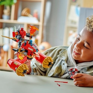 LEGO NINJAGO Kais Sturmreiter-Mech - Fliegendes Motorrad Spielzeug mit 3 Minifiguren - Mech mit beweglichem Kopf, Armen und Beinen - Bauspielzeug - Geschenk für Jungen & Mädchen ab 7 Jahren 71830 - 9
