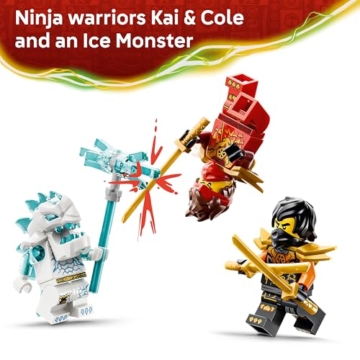 LEGO NINJAGO Kais und Coles Kombi-Flitzer - Ninja Spielzeug mit Auto, Motorrad, 3 Minifiguren inkl. Kai & Cole mit Katanas - Geschenkidee für Jungen ab 7 Jahren und Dragons Rising Fans - 71864 - 5
