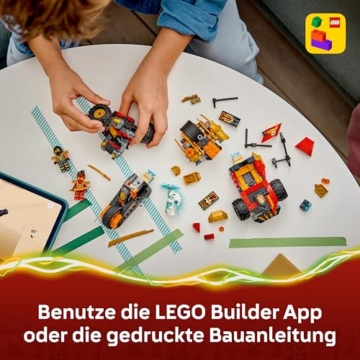 LEGO NINJAGO Kais und Coles Kombi-Flitzer - Ninja Spielzeug mit Auto, Motorrad, 3 Minifiguren inkl. Kai & Cole mit Katanas - Geschenkidee für Jungen ab 7 Jahren und Dragons Rising Fans - 71864 - 6