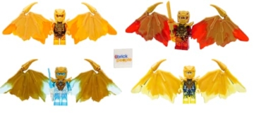 LEGO Ninjago Kristallisierter Goldener Drache Combo-Set: Cole Jay Zane und Kai Minifiguren mit Waffen - 1