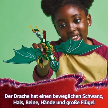 LEGO NINJAGO Lloyds grüner Walddrache - Spielzeug Drache mit 2 Minifiguren - Drachenfigur mit beweglichem Schwanz, Hals, Beine & Flügel - Geschenkidee für Jungen und Mädchen ab 6 Jahren 71829 - 3