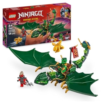 LEGO NINJAGO Lloyds grüner Walddrache - Spielzeug Drache mit 2 Minifiguren - Drachenfigur mit beweglichem Schwanz, Hals, Beine & Flügel - Geschenkidee für Jungen und Mädchen ab 6 Jahren 71829 - 1