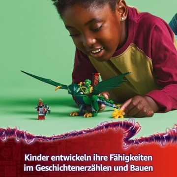 LEGO NINJAGO Lloyds grüner Walddrache - Spielzeug Drache mit 2 Minifiguren - Drachenfigur mit beweglichem Schwanz, Hals, Beine & Flügel - Geschenkidee für Jungen und Mädchen ab 6 Jahren 71829 - 5