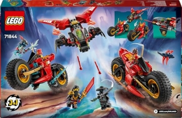 LEGO NINJAGO Ninja-Actionflitzer - 3-in-1-Spielzeug mit 2 Ninja-Bikes, 1 Jet und 6 Minifiguren, einschließlich Kai und Frak - Aufstieg der Drachen Geschenk für Jungen ab 8 Jahren - 71844 - 11