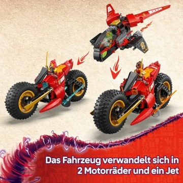 LEGO NINJAGO Ninja-Actionflitzer - 3-in-1-Spielzeug mit 2 Ninja-Bikes, 1 Jet und 6 Minifiguren, einschließlich Kai und Frak - Aufstieg der Drachen Geschenk für Jungen ab 8 Jahren - 71844 - 3