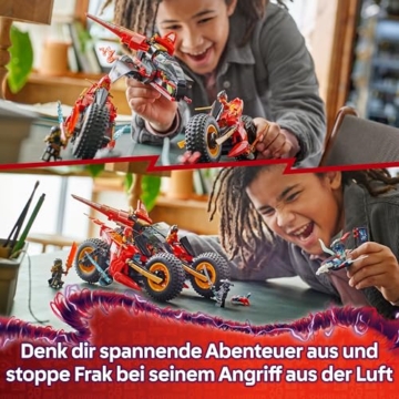 LEGO NINJAGO Ninja-Actionflitzer - 3-in-1-Spielzeug mit 2 Ninja-Bikes, 1 Jet und 6 Minifiguren, einschließlich Kai und Frak - Aufstieg der Drachen Geschenk für Jungen ab 8 Jahren - 71844 - 6