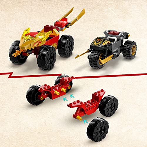 LEGO NINJAGO Verfolgungsjagd Set mit Kais Flitzer und Ras' Motorrad, Spielzeug für Kinder ab 4 Jahren, Ninja-Auto-Spielzeug zum Bauen, Minifigur zum Sammeln 71789 - 3