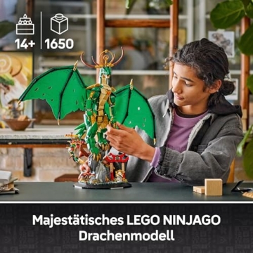 LEGO NINJAGO Wächterdrache Bauset - Mit Drachenfigur, Meister Wu Minifigur & Ständer – Bauspielset für Jungen ab 14 Jahren & Teenager 71847 - 2